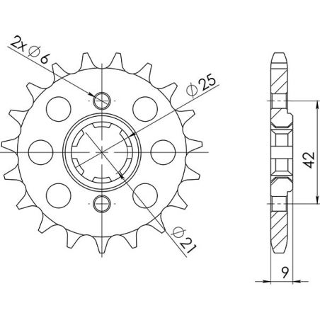 PIGNONE S AC P428-D19 SGR - SPROCKETS  YAMAHA XT 350 85/95