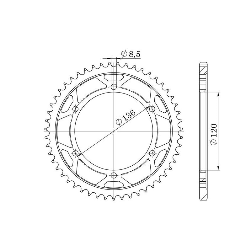 CORONA S AC P428-D55 SGR - SPROCKETS  YAMAHA FZR RR 400 88/95