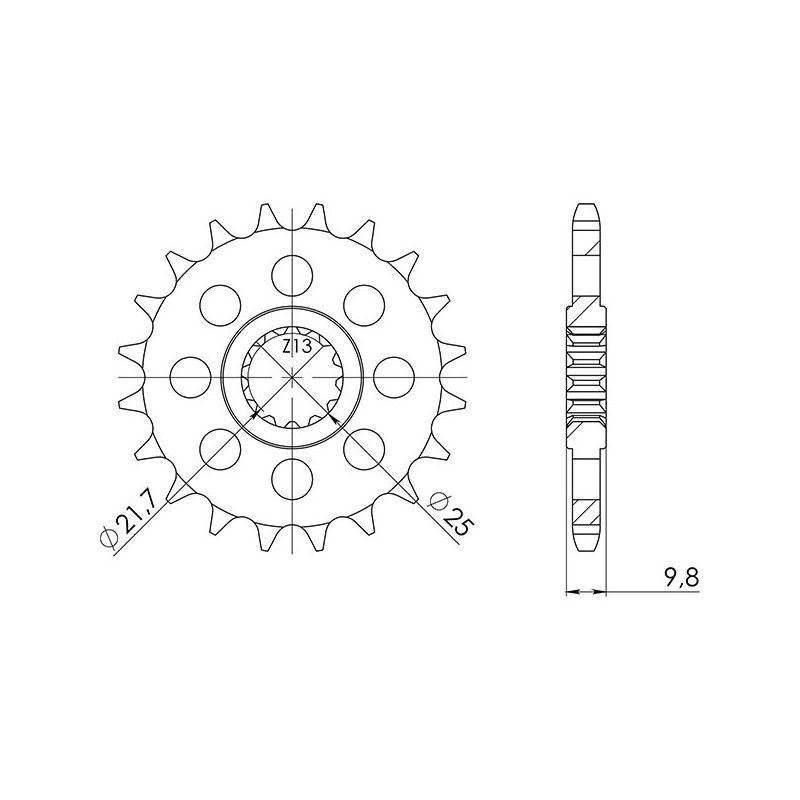PIGNONE AC P428-D19 SGR - SPROCKETS  YAMAHA SR (RH051) 400 14/16