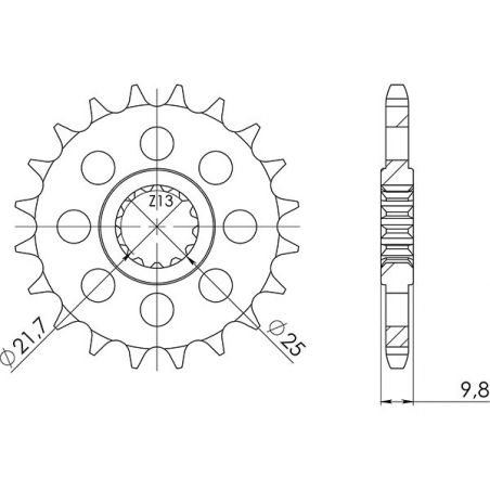 PIGNONE AC P428-D19 SGR - SPROCKETS  YAMAHA SR (RH051) 400 14/16