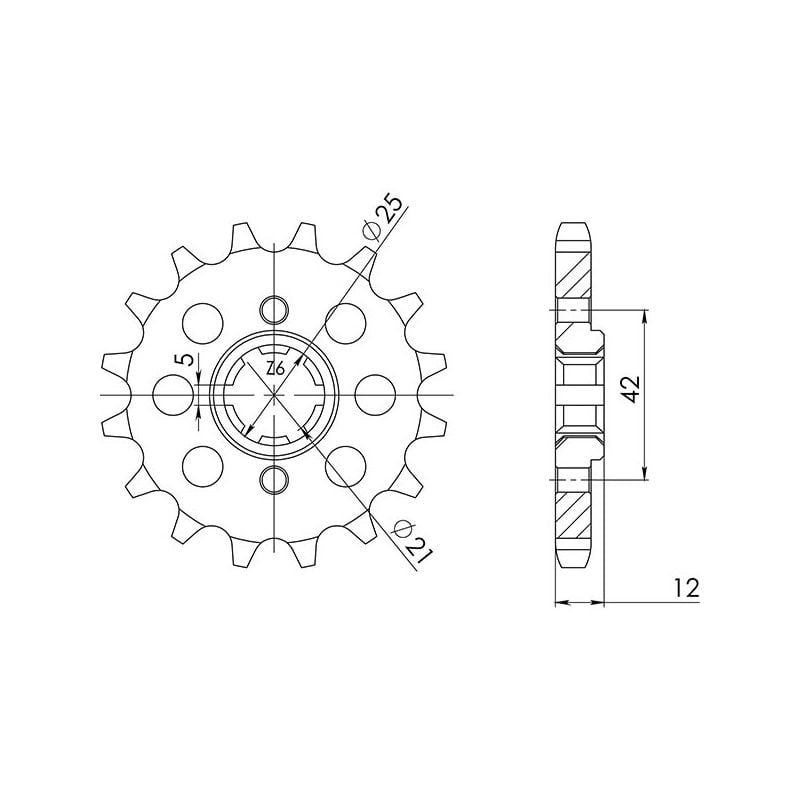 PIGNONE S+2 AC P530-D16 SGR - SPROCKETS  YAMAHA XS DOHC 400 82/88