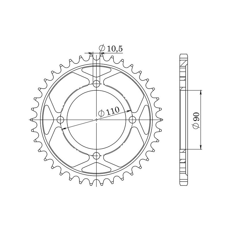 CORONA S AC P530-D38 SGR - SPROCKETS  YAMAHA XS DOHC 400 82/88