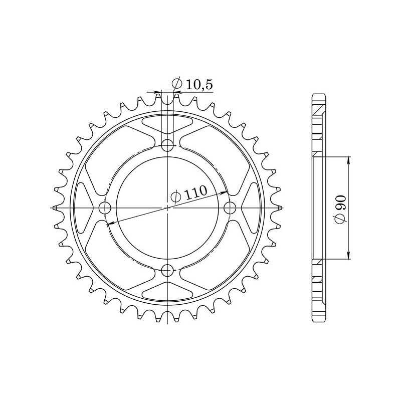 CORONA S AC P530-D38 SGR - SPROCKETS  YAMAHA XS DOHC 400 82/88