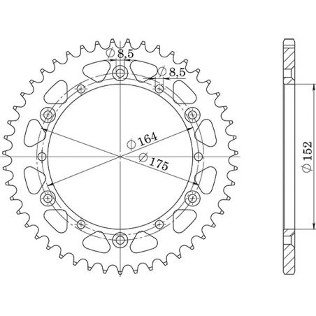 CORONA S AC P520-D50 SGR - SPROCKETS  YAMAHA YZ 490 82/82