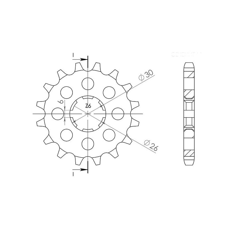 PIGNONE S AC P530-D17 SGR - SPROCKETS  YAMAHA XS (A/B) 500 75/77