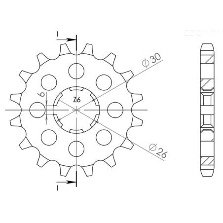 PIGNONE S AC P530-D17 SGR - SPROCKETS  YAMAHA XS (A/B) 500 75/77