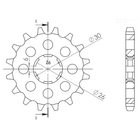 PIGNONE S AC P530-D17 SGR - SPROCKETS  YAMAHA XS (A/B) 500 75/77