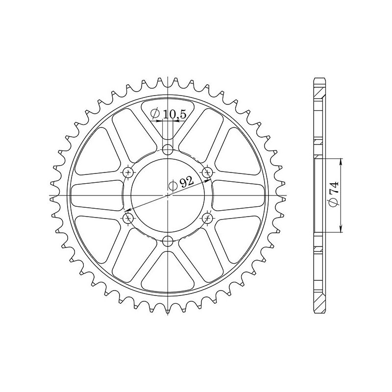 CORONA S AC P530-D45 SGR - SPROCKETS  YAMAHA XJ Maxim 550 81/85