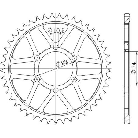 CORONA S AC P530-D45 SGR - SPROCKETS  YAMAHA XJ Maxim 550 81/85