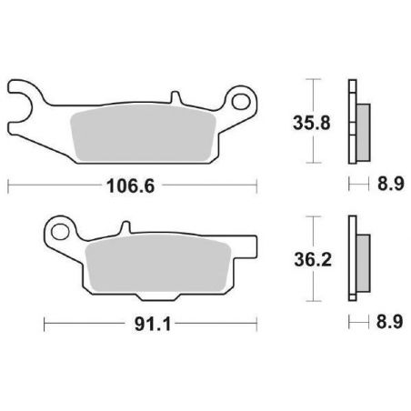 PASTIGLIA FRENO POST. DX SBS 851RSI YAMAHA YFM Grizzly / SE 550 09/12