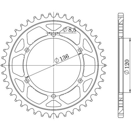 CORONA S AC P530-D45 SGR - SPROCKETS  YAMAHA FZ (3BX) 600 86/88