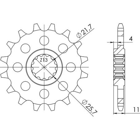 PIGNONE R AC P520-D16 SGR - SPROCKETS  YAMAHA FZ6 Fazer, Abs, S2 (RJ07/RJ14) 600 04/08