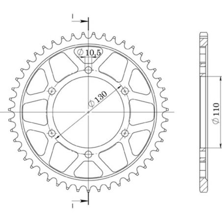 CORONA S+2 AL P530-D48 SGR - SPROCKETS  YAMAHA FZ6 N,NS,S2(RJ07/RJ14) 600 04/08