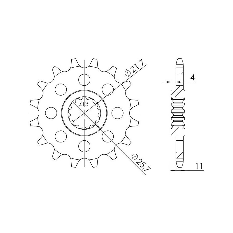 PIGNONE R AC P520-D16 SGR - SPROCKETS  YAMAHA FZ6 N,NS,S2(RJ07/RJ14) 600 04/08