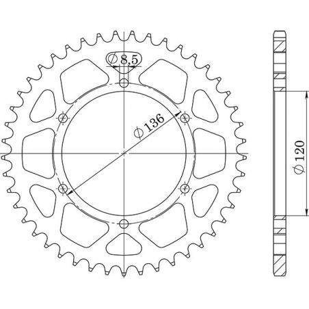 CORONA S AC P520-D37 SGR - SPROCKETS  YAMAHA SRX (1XL/1XM/1XN) 600 86/87