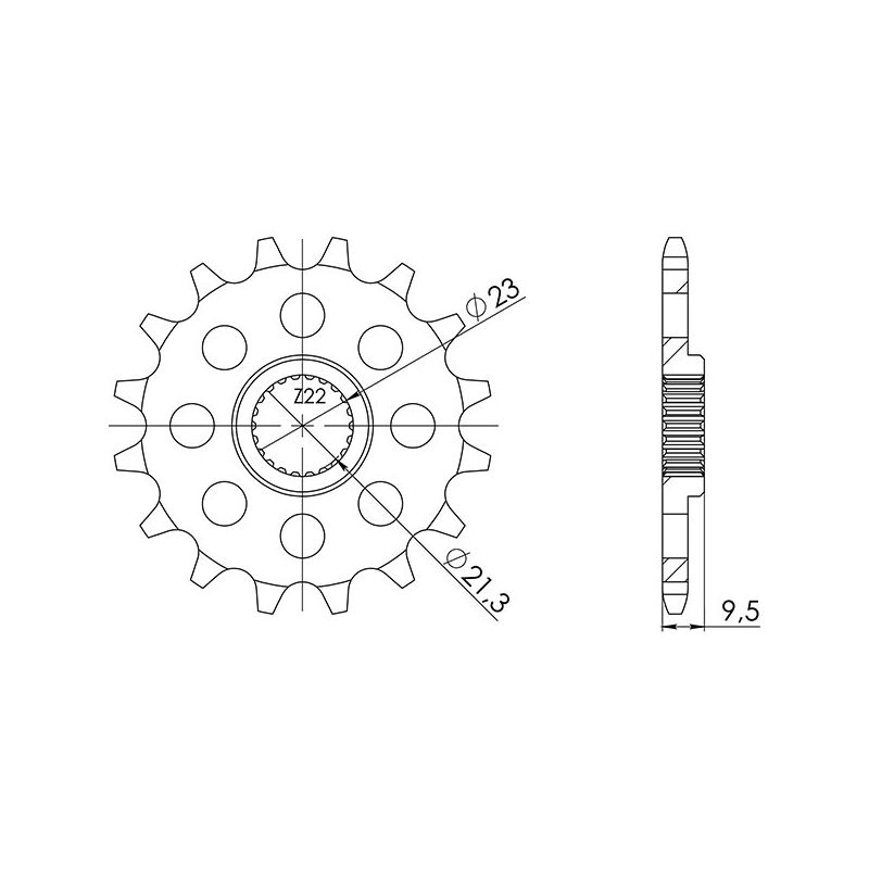PIGNONE S+2 AC P520-D15 SGR - SPROCKETS  YAMAHA SRX (3SX) 600 90/98