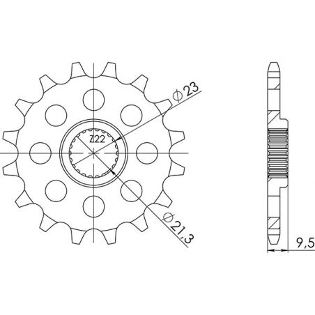 PIGNONE S+2 AC P520-D15 SGR - SPROCKETS  YAMAHA SRX (3SX) 600 90/98
