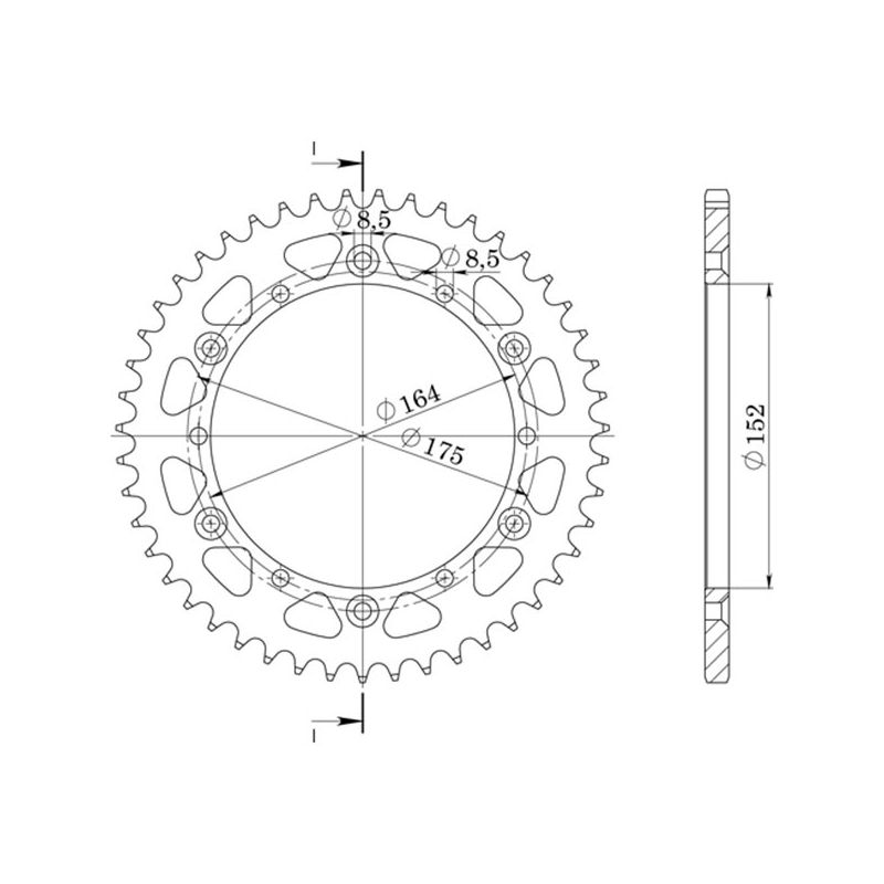 CORONA S AL P520-D44 SGR - SPROCKETS  YAMAHA TT S (4LW1/4LW2/4GV1/4GV3) 600 93/96