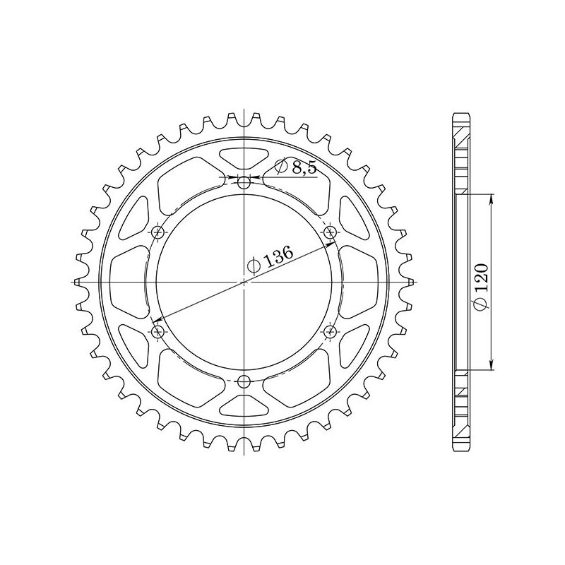 CORONA S AC P530-D44 SGR - SPROCKETS  YAMAHA XJ (51J/3KM/3KN) 600 84/90