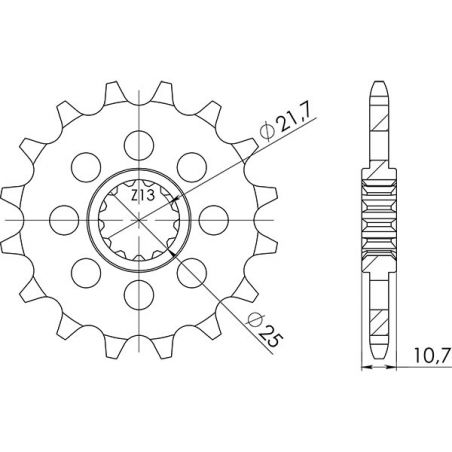 PIGNONE S+2 AC P520-D16 SGR - SPROCKETS  YAMAHA XJ 6 F (RG198/RG19M) (1CW) 600 10/11