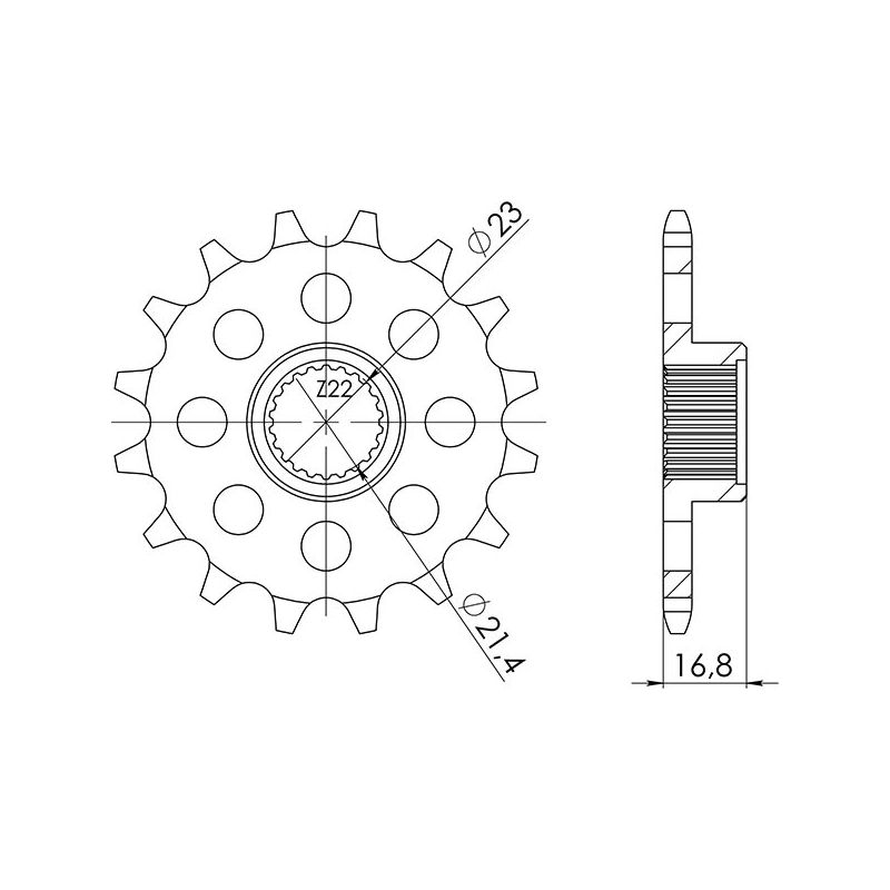 PIGNONE S+2 AC P520-D16 SGR - SPROCKETS  YAMAHA XJ S Diversion (4EB1) 600 91/03