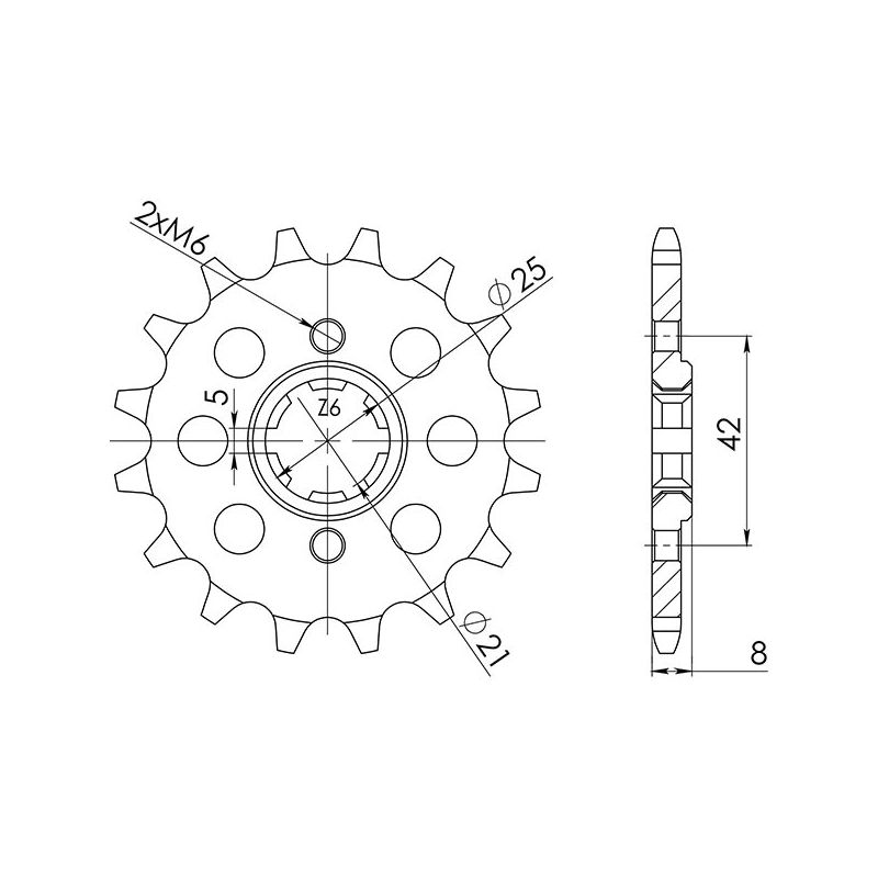 PIGNONE S AC P520-D15 SGR - SPROCKETS  YAMAHA XT Z Ténéré (34L/55W/1VJ/3AJ) 600 83/84