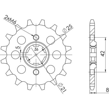 PIGNONE S AC P520-D15 SGR - SPROCKETS  YAMAHA XT Z Ténéré (34L/55W/1VJ/3AJ) 600 86/87