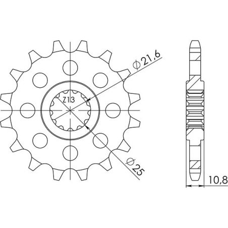 PIGNONE S AC P525-D16 SGR - SPROCKETS  YAMAHA YZF R6 R (RJ11/RJ151/RJ152/RJ155/RJ156) 600 06/16