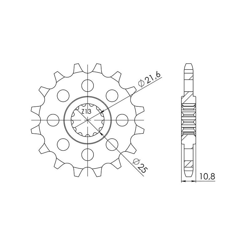 PIGNONE S+2 AC P525-D16 SGR - SPROCKETS  YAMAHA YZF R6 R (RJ11/RJ151/RJ152/RJ155/RJ156) 600 17/20