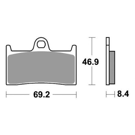 PASTIGLIA FRENO ANT. DX-SX SBS 966DS-2 YAMAHA YZF R6 R (RJ11/RJ151/RJ152/RJ155/RJ156) 600 17/20