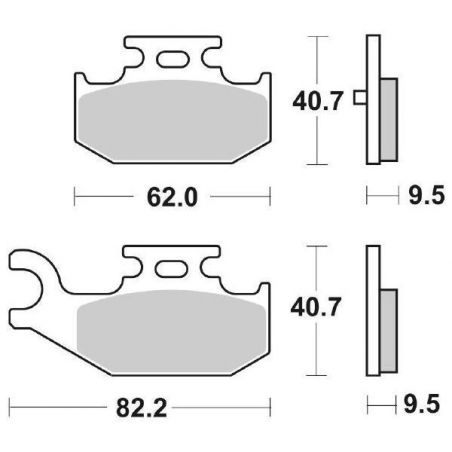 PASTIGLIA FRENO POST. SBS 816SI YAMAHA YXR Rhino 660 04/07