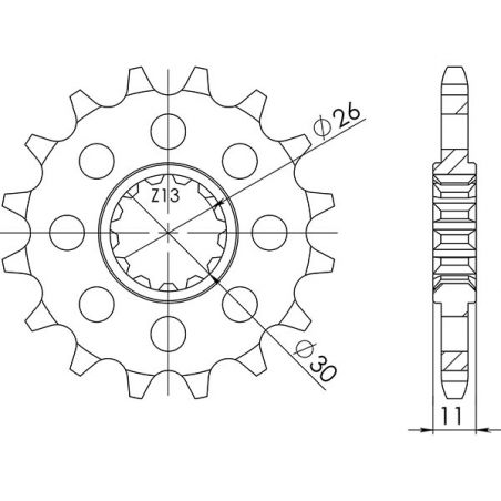 PIGNONE S AC P525-D16 SGR - SPROCKETS  YAMAHA MT07 (MTN690) 700 21/21