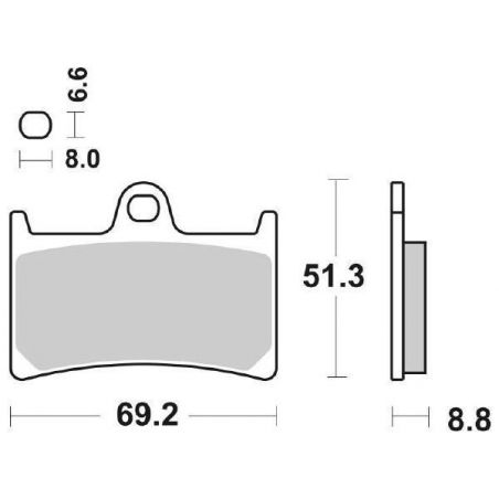 PASTIGLIA FRENO ANT. DX-SX SBS 634DS-1 YAMAHA MT07 ABS (RM042) 700 14/16