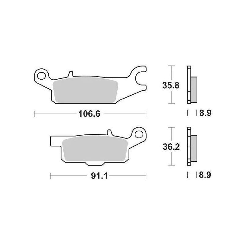 PASTIGLIA FRENO POST. SX SBS 852SI YAMAHA YFM F Grizzly FI Auto 4X4 700 07/13