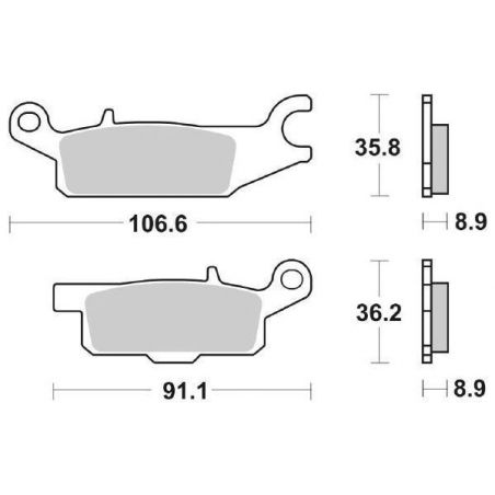 PASTIGLIA FRENO POST. SX SBS 852SI YAMAHA YFM F Grizzly FI Auto 4X4 EPS 700 07/13