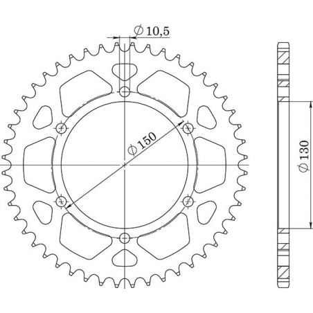 CORONA S AC P525-D46 SGR - SPROCKETS  YAMAHA FZ8 S Fazer / ABS (RN251/RN252) 800 11/15