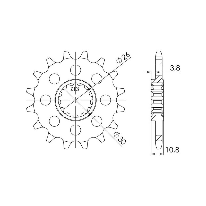 PIGNONE R AC P520-D16 SGR - SPROCKETS  YAMAHA MT09 Tracer (R29F/RN438/RN571) 850 15/17