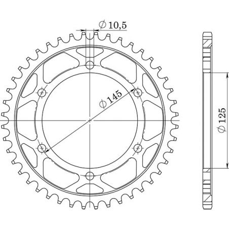 CORONA S AC P525-D44 SGR - SPROCKETS  YAMAHA TDM (3VD/4TX) 850 91/95