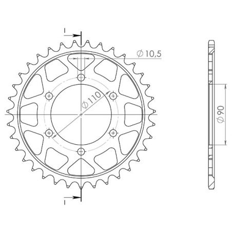 CORONA S AC P630-D35 SGR - SPROCKETS  YAMAHA XV TR1 1000 81/85