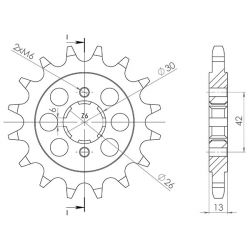 PIGNONE S AC P630-D16 SGR - SPROCKETS  YAMAHA XV TR1 1000 81/85