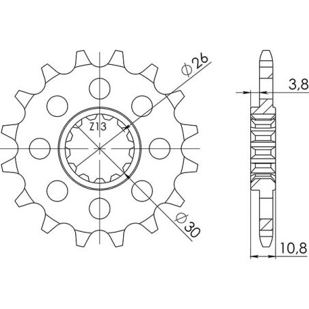 PIGNONE R AC P520-D17 SGR - SPROCKETS  YAMAHA YZF R1 (RN191/192)(4C8) 1000 07/08