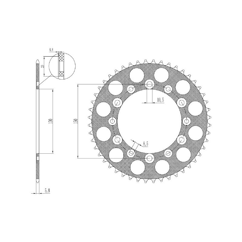 CORONA R+2 AL P520-D49 SGR - SPROCKETS  YAMAHA YZF Thunderace (4VD) 1000 98/01