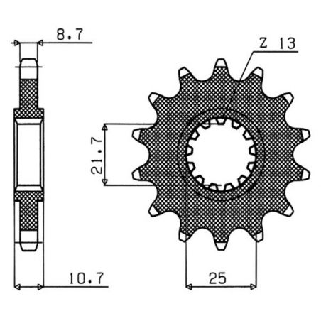 PIGNONE S+2 AC P532-D17 SGR - SPROCKETS  YAMAHA YZF Thunderace (4VD) 1000 98/01