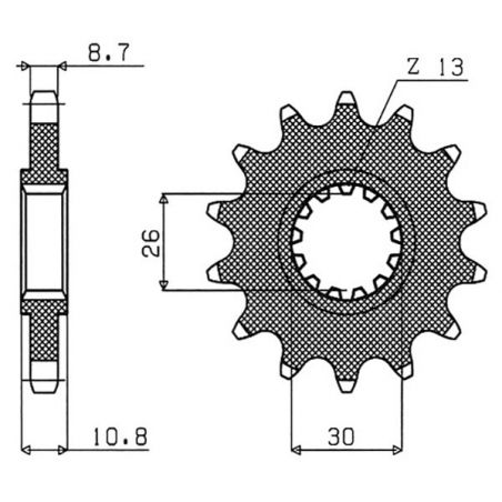 PIGNONE S+2 AC P532-D17 SGR - SPROCKETS  YAMAHA XJR 1200 95/97