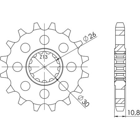 PIGNONE S+2 AC P530-D17 SGR - SPROCKETS  YAMAHA MT01 1700 05/11