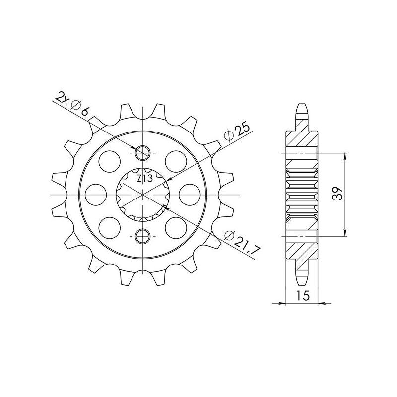 PIGNONE S AC P520-D14 SGR - SPROCKETS  KYMCO MXU 250 05/15