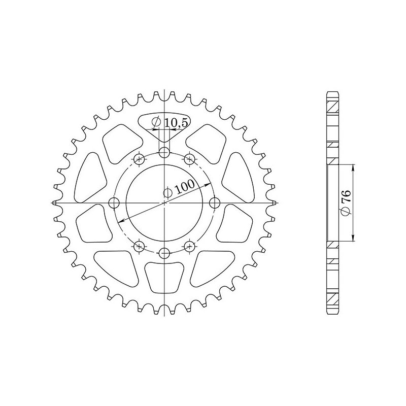CORONA AC P520-D47 SGR - SPROCKETS  MARCHESINI 6 FORI (76-100-10,5) 0 00/00