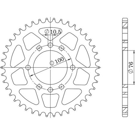 CORONA AC P520-D47 SGR - SPROCKETS  MARCHESINI 6 FORI (76-100-10,5) 0 00/00