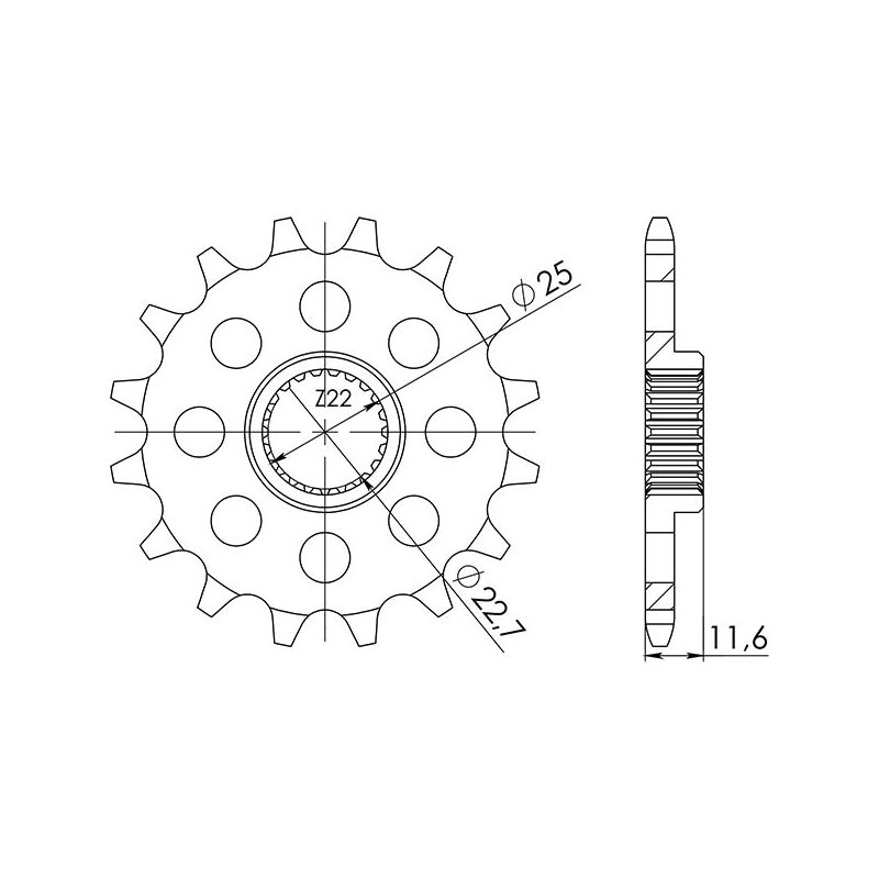 PIGNONE S+2 AC P520-D13 SGR - SPROCKETS  POLARIS Scrambler L 2X4 400 00/02