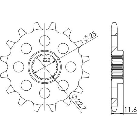 PIGNONE S+2 AC P520-D13 SGR - SPROCKETS  POLARIS Scrambler L 2X4 400 00/02